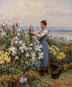 Daniel Ridgeway Knight Chrysanthemums painting